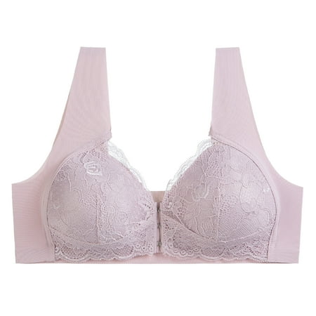

Women Lace Without Steel Ring Large Size Front Buckle Seamless Underwear