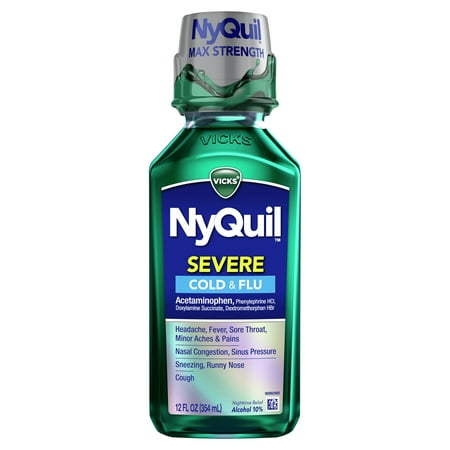 UPC 323900038424 product image for Vicks Nyquil Severe Cough Cold and Flu Nighttime Relief Liquid  12 fl oz | upcitemdb.com