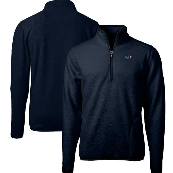 Men's Cutter & Buck Navy Washington Commanders Big & Tall Cascade Eco Fleece Quarter-Zip Jacket