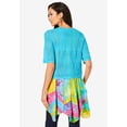 thumbnail image 2 of Roaman's Women's Plus Size Cropped Pointelle Short Sleeve Cardigan Sweater, 2 of 4