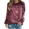 thumbnail image 2 of Christmas Sweatshirts Mode Femmes Imprimé Col Rond Tops Manches Longues Confortable Sweat-Shirt Blouse Plus Size Sweat-Shirts for Women sur Clearance, 2 of 4