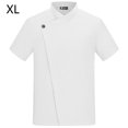thumbnail image 2 of Uniforme de chef Delantal de cocina de verano de manga corta con bolsillos delanteros Trajes Servidor de carnicero Ropa Suministros para el hogar Absorbedores de humedad Blanco XL sidaley LF000327-03, 2 of 7