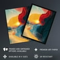 thumbnail image 2 of Artery8 Coastal Sunrise Cliffside Beach Abstract Design For Living Room Artwork Framed Wall Art Print A4, 2 of 5