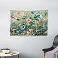 thumbnail image 2 of Ambesonne Jungle Floral Tapestry Wall Hanging, Medieval Style Bloom, 60"x40", Green Multicolor, 2 of 3