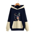 thumbnail image 4 of Blusa de manga larga con estampado navideño informal a la moda para mujer, suéter con bolsillo, sudaderas con capucha Fridja bvmnju5871, 4 of 6