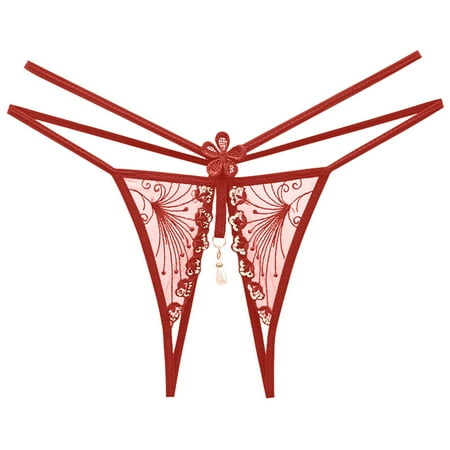 Womens Crotchless Underwear Cheeky Panties Wine Cute Underwear Women s Sexy Lingerie & Underwear Women Low Rise Panties One Size