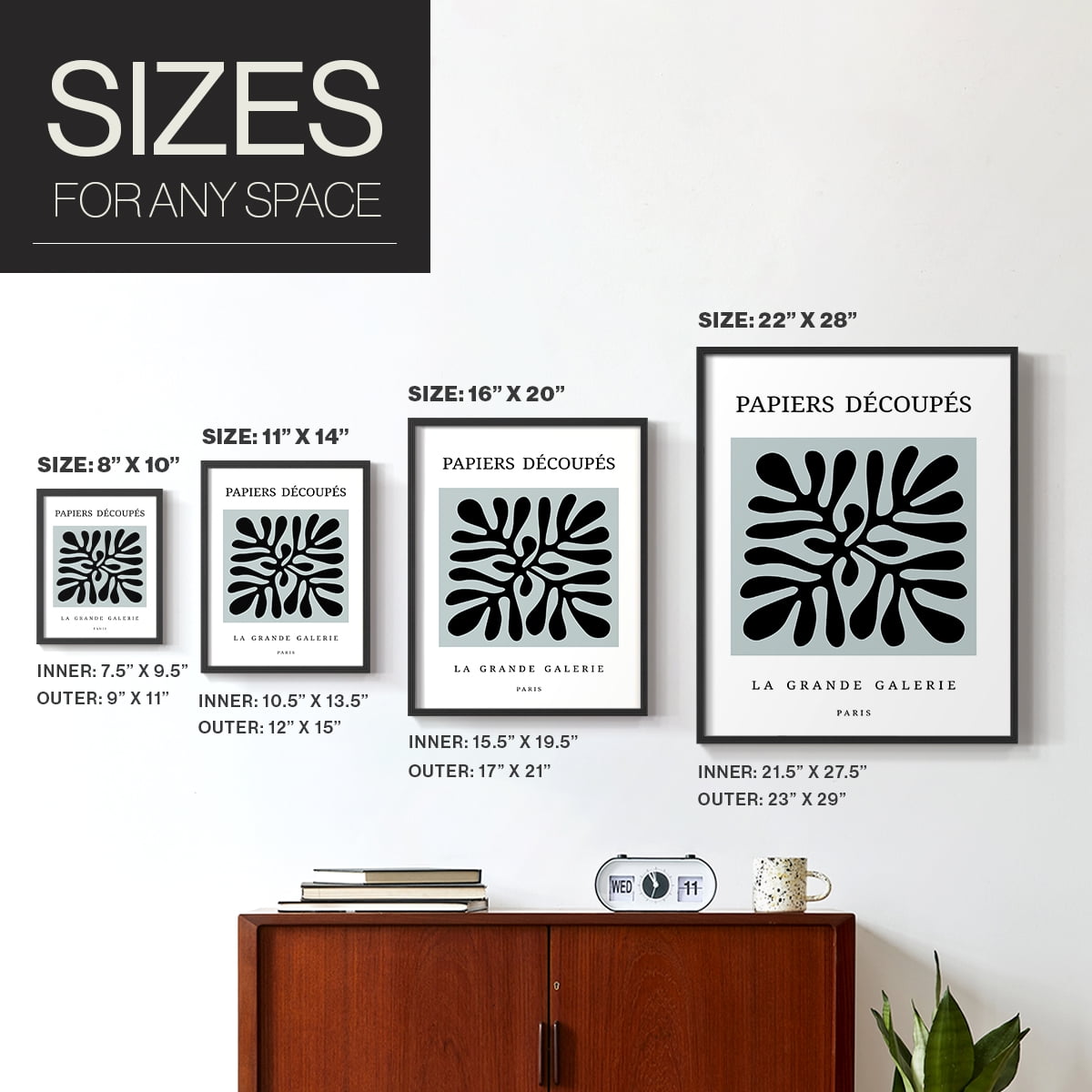 Matisse CCCXCII in Black Solid Wood 11 x 14 Framed Print