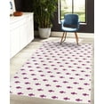 thumbnail image 4 of Ocean Decorative Rug, Hand Drawn Nautical Sketchy Sea Life Fish Whales Dolphins Artwork, Quality Carpet for Bedroom Dorm and Living Room, 6 Sizes, Plum White, by Ambesonne, 4 of 4
