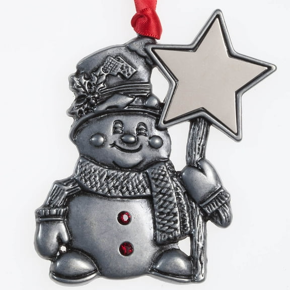 Pewter Birthstone Snowman Ornament, July