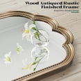 thumbnail image 6 of Scalloped Wall Mirror for Bathroom, 23" x 35" Antique Brass Mirror, Vintage Gold Mirrors with Beaded for Over Sink, Bedroom, Living Room,Hangs Horizontally or Vertically, 6 of 7