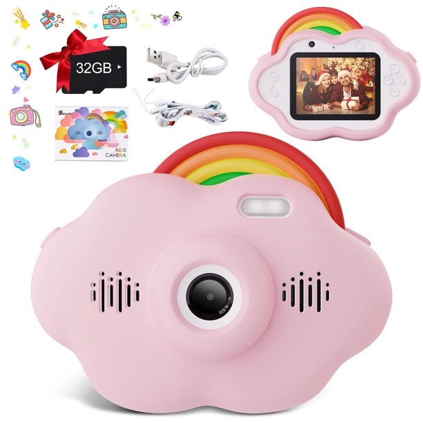 Cámara para niños, cámara para niños de 2,4 pulgadas, cámara digital de 40 MP/1080p para niños, cámara para niños con tarjeta SD de 32 g, USB, pegatina, regalos para niños de 3 a 12 años
