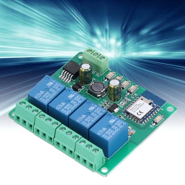 Módulo De Relé De 4 Canales, Retroalimentación De Estado Del Tablero De Control De Relés De Aplicaciones Móviles Con Luces Indicadoras Para Inteligencia Artificial Para