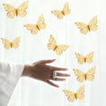 thumbnail image 2 of HomeDM 3D Butterfly Wall Decor, 12 Pcs Gold Butterflies for Valentine's Day Bedroom Wedding Party Birthday Cake Decor Removable Wall Stickers, 2 of 8