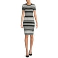 thumbnail image 2 of No Boundaries Juniors' Short Sleeve Metallic Stripe Dress, 2 of 5