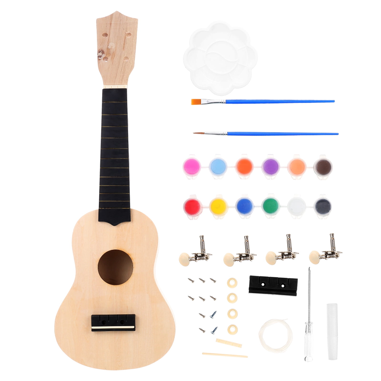 ULTNICE DIY Ukulele Making Kit with Synthetic Material Assorted Color for Kids and Family 1 Set