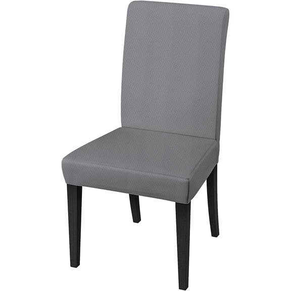 Milan Dining Chair Cover, Form Fitting Soft Jacquard Geometric Parson Chair Slipcover - Grey , Single