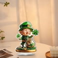thumbnail image 3 of Irish Festival Decor, Green Four-Leaf Clover Acrylic Statue, Easter Decorations, Flat Tabletop Ornament, Clover Decor for Home, Living Room, Office, Desk & St. Patrick's Day Decoration, E, 3 of 9