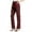 Wine, variant on XIAONU Women's Bootcut Dress Pants High Waist Slim Fit Design Trousers Stretchy Office Style Work Bottoms Beige