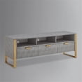 thumbnail image 5 of Posh Living Omer Faux Shagreen TV Stand/Cabinet Gray/Gold, 5 of 11