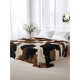 thumbnail image 5 of Cow Patterned Twim XL Size Flat Sheet, Wrinkleproof & Fadeproof Cooling Flat Bed Sheet Only, Vintage Farmhouse Abstract Country Western Breathable Soft Bedding Top Sheets 66 x 102 Inches, 5 of 8