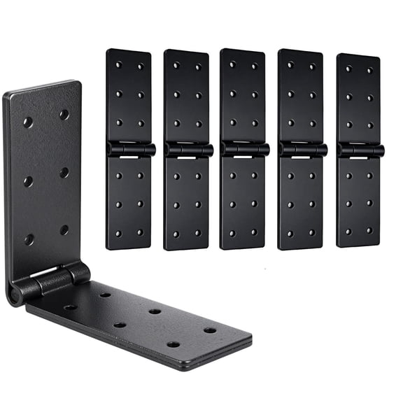 6 Pcs Heavy Duty Hinges Strap Hinges Black Door Hinges 270 Degree Adjustable Barn Door Hinges for Wooden Fences Yard Doors Barn Gate (Screws NOT-Included), Topboutique