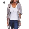 thumbnail image 3 of Qarigey Mujeres Imprimir frente abierto Mangas 3/4 Ropa de playa Cubrir Prendas para la parte del cuerpo Gris METRO, 3 of 4