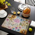 thumbnail image 3 of Sunflower Vintage Placemats Set of 6, Yellow Floral Summer Botanical Retro Art Placemats for Dining Table, Place Mats for Kitchen Tabletop, Waterproof Wipeable Dining Table Mats Set, 3 of 9