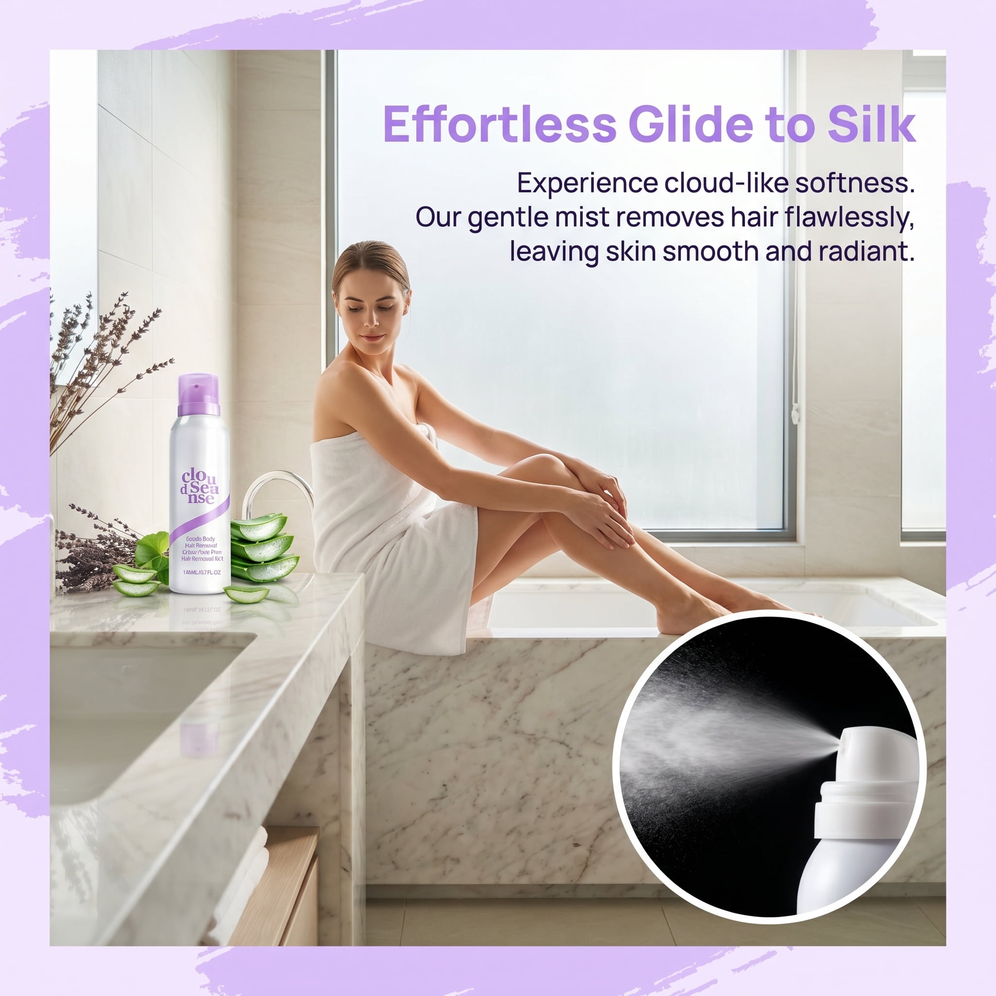 Hair Removal Spray, Gentle Body Hair Removal Spray with Skin Loving Ingredients, Smooth Skin Care Spray for Legs Arms Bikini Area and Body.(Spray)