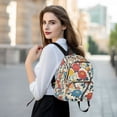 thumbnail image 6 of FORMRS Mini Backpack Purse for Women Quilted Travel Daypack Casual Shoulder Bag, Vibrant Japanese Flowers, 6 of 7