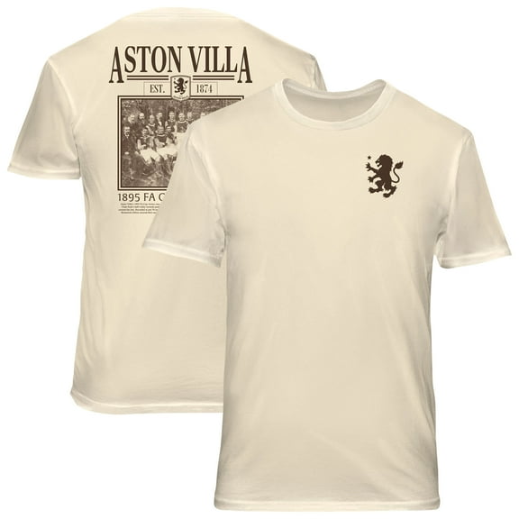 Men's 1863FC  Cream Aston Villa Vintage Soft Wash T-Shirt