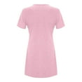 thumbnail image 4 of Ruziyoog Spring Dresses for Women Fashion Women Casual Short Sleeve O-Neck Solid Ladies Loose Mini Dress Pink M, 4 of 6