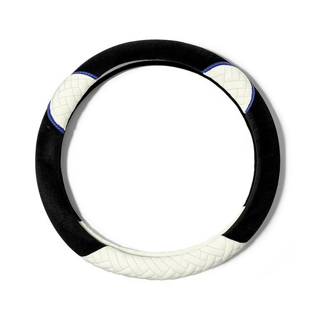 Steering Wheel Cover Non-Slip Grip Autumn Winter Cover 38 cm - White