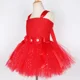 thumbnail image 5 of Vestido de tul con tutú de hada para niña, color rojo brillante, con alas de mariposa y purpurina, para fiesta de cumpleaños, 5 of 5