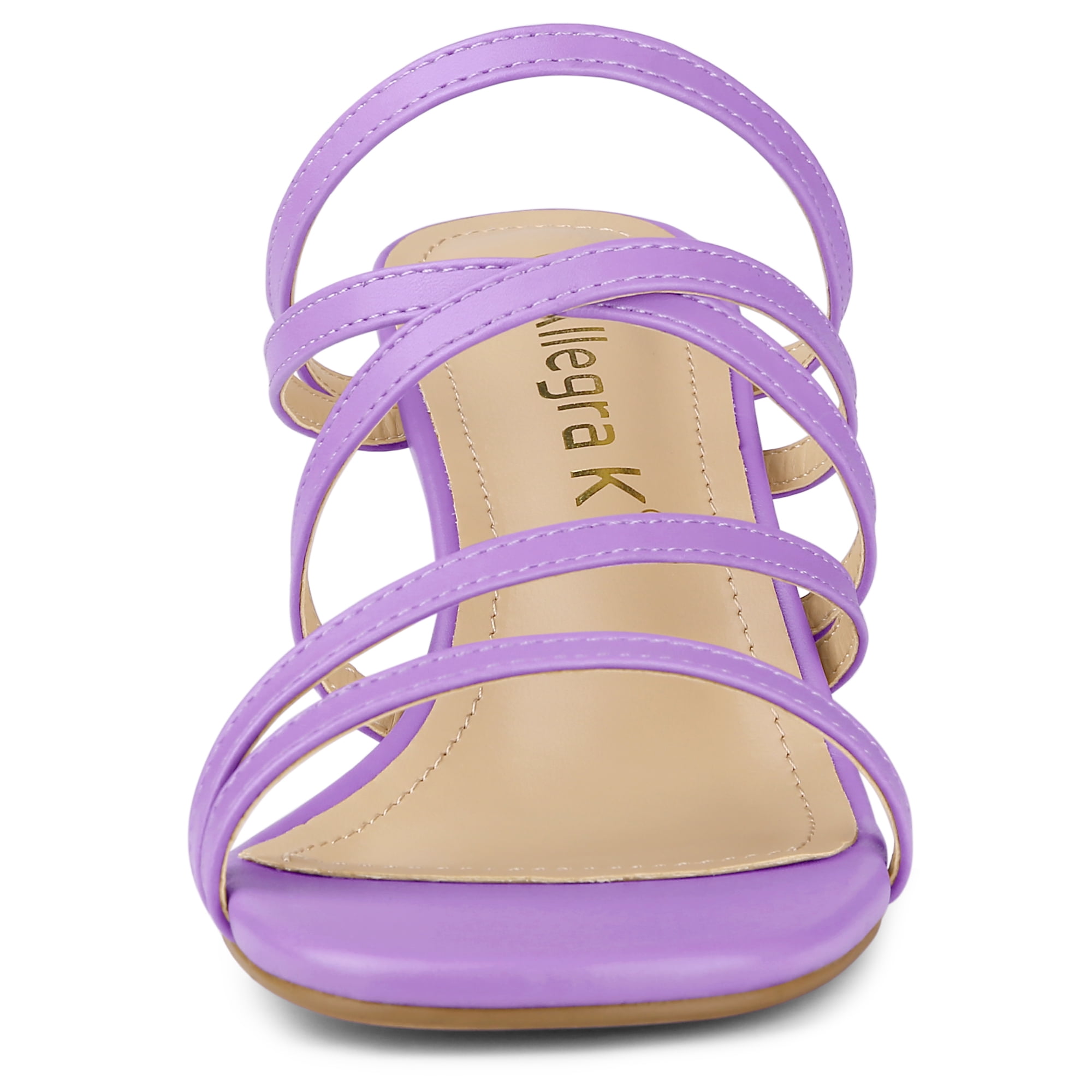 DARING DIVA Women's Sandals Block Heeleds Crisscross Strap Sandals Purple 8.5