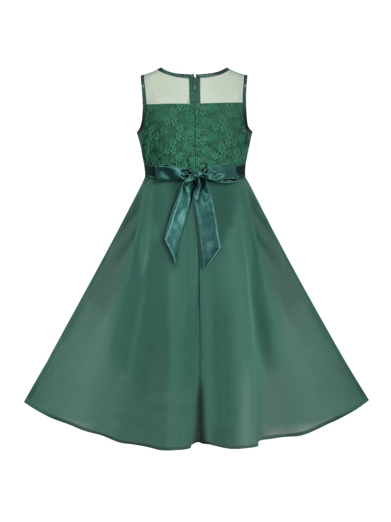 Girls Dress Dark Green Rhinestone Chiffon Bridesmaid Party Maxi 6 Years -  Walmart.com