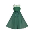 thumbnail image 2 of Girls Dress Dark Green Rhinestone Chiffon Bridesmaid Party Maxi 7 Years, 2 of 5