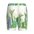 thumbnail image 4 of Rocae Cartoon Cactus for Men's Soft Sleep Pajama Shorts, Waistband and Pockets, 4 of 9