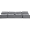 thumbnail image 3 of Meridian Furniture Indulge 140" Contemporary Velvet Modular Sofa in Gray, 3 of 8