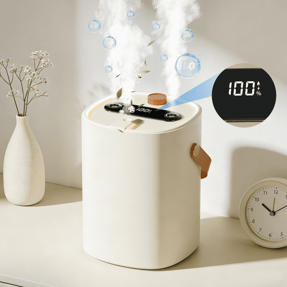 BCOOSS Humidifier for Room Cool Mist Air Ultrasonic Humidifier with Essential Oil Diffuser for Home Bedroom , White