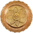 thumbnail image 2 of diollo Nakshi Plate Handmade Brass Indian Puja Plate Worship Spiritual Gifts Pack of 3, Size: 11.5 CM, Color: Golden, 2 of 3