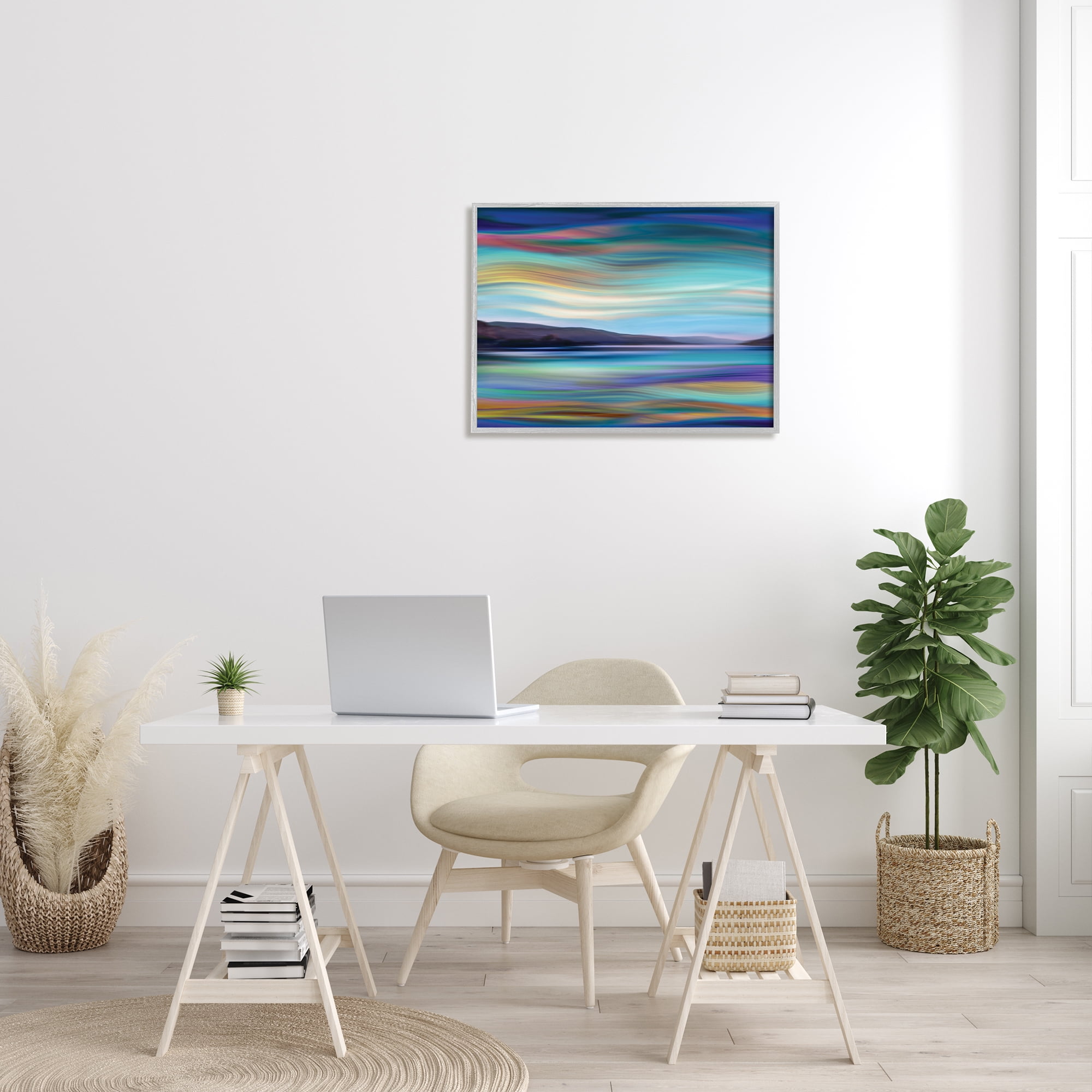 Stupell Industries Mountain Lake Landscape Fluid Abstract Waves, 24 x 30, Designed by Annie Campbell