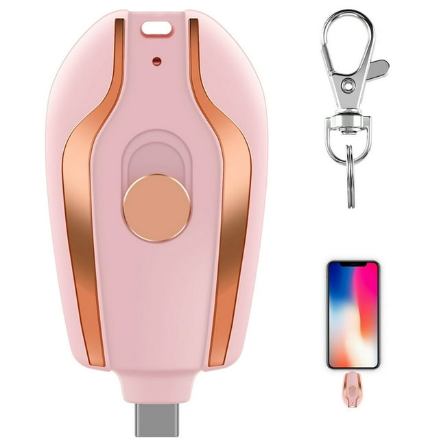 EIMELI Keychain Portable Charger Compatible with Android 1500mAh Durable Key Chain Phone Charger Type-C Safe Small Power Bank Reusable for Phone