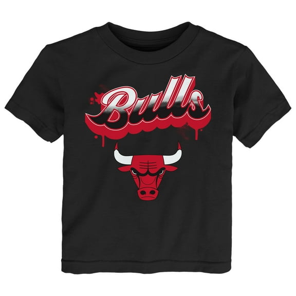 Youth Black Chicago Bulls Bubbly Script T-Shirt