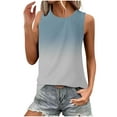 thumbnail image 2 of Bixock Tank Tops for Womens Sleeveless Blouse Gradient Color Crew Neck Loose Casual Shirts Fashion Daily Top Beach Vacation Summer Clothes, 2 of 4