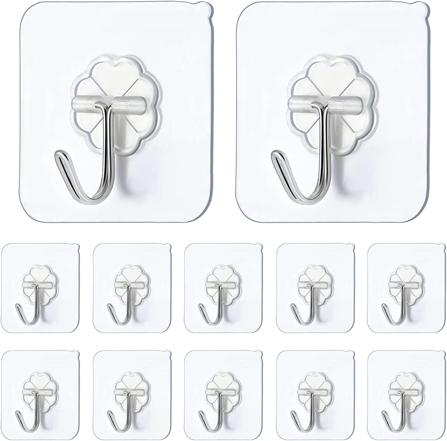 Selfadhesive hooks, 12 pieces (max. 9kg), strong adhesive hooks