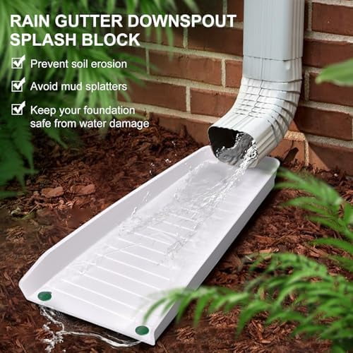 Gutter Downspout Extensions 2-Pack | Rain Diverter Splash Blocks For ...
