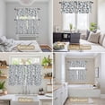 thumbnail image 6 of Boho Leaf Kitchen Curtains Sets for Windows 36 Inch Length, Teal Green Spring Farmhouse Pastoral Tribal Rod Pocket Window Treatments Tier Curtains and Valances Set for Bedroom/Bathroom, 6 of 8