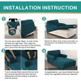 thumbnail image 7 of Chaise Lounge Cover - Stretch Jacquard Slipcover for Double Arm Chaises, Breathable Lattice Pattern Furniture Protector, Machine Washable Sofa Cover for Living Room/Bedroom (Teal), 7 of 7