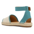 thumbnail image 3 of YDN Women Comfortable Open Toe Flats Sandals Strap Buckles Two Toned Wedge Low Heels Shoes Summer Daily Party Size 8.5 Blue, 3 of 4