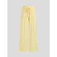 thumbnail image 5 of Women's Short Sleeve Slim Fit Top & Drawstring Wide Leg Pants Elegant 2 Piece Outfit Set, 5 of 8